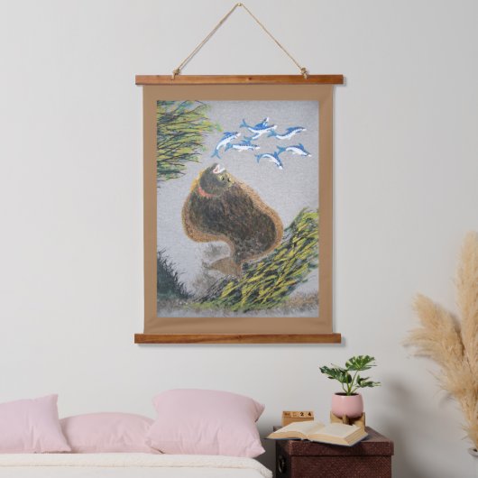 Halibut Wandteppich Mit Holzrahmen (Schlafzimmer)