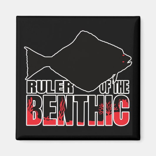 Halibuts Halibut Flatfish — Marine Geek Magnet (Vorne)