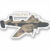 Halifax British WW2 Flugzeug Aufkleber (Vorderseite)
