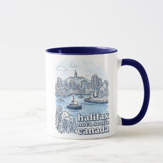 Halifax Canada Simple Blue Skyline Cute Cityscape Tasse