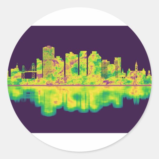 Halifax Canada Skyline Runder Aufkleber (Vorderseite)