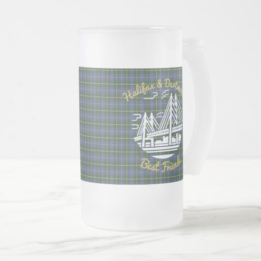 Halifax Dartmouth friends tartan mattierte Bier Ta Mattglas Bierglas (VorderseiteRechts)