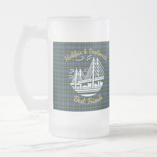 Halifax Dartmouth friends tartan mattierte Bier Ta Mattglas Bierglas (Links)
