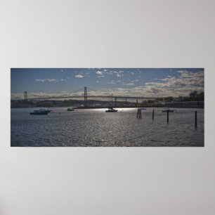 Halifax Hafen mit A. Murray MacKay Bridge Poster