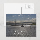 Halifax Hafen mit A. Murray MacKay Bridge Postkarte (Vorne/Hinten)