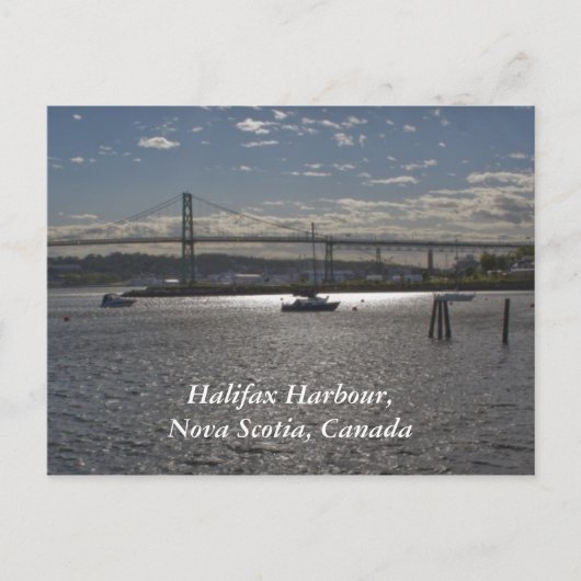 Halifax Hafen mit A. Murray MacKay Bridge Postkarte (Vorderseite)