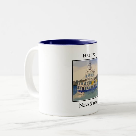Halifax Harbour Ferry Boat Zweifarbige Tasse (Vorderseite Links)
