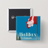 Halifax Kanada Reiseplakat Button (Vorne & Hinten)