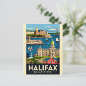 Halifax Kanada Retro-Reiseposter-Kunst Postkarte (Stehend Vorderseite)