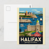 Halifax Kanada Retro-Reiseposter-Kunst Postkarte (Vorne/Hinten)
