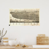 Halifax Nova Scotia 1879 Antique Panoramabalkarte Poster (Küche)