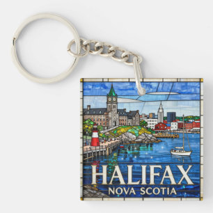 Halifax Nova Scotia Bleiglas Hafen 🌊 Schlüsselanhänger
