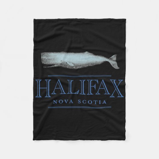 Halifax Nova Scotia Canada Vintage Whale Design Fleecedecke (Vorderseite)