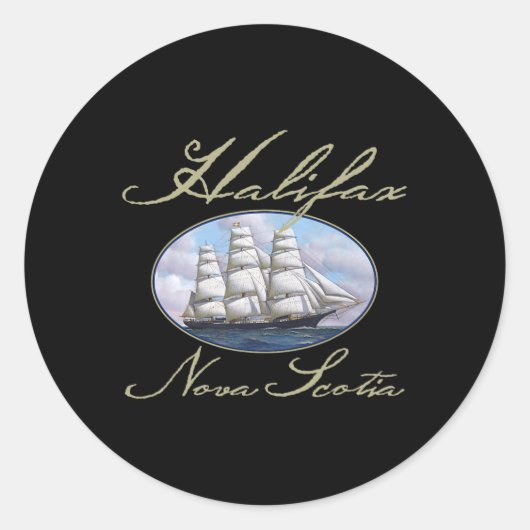 Halifax Nova Scotia Clippersegler Runder Aufkleber (Vorderseite)