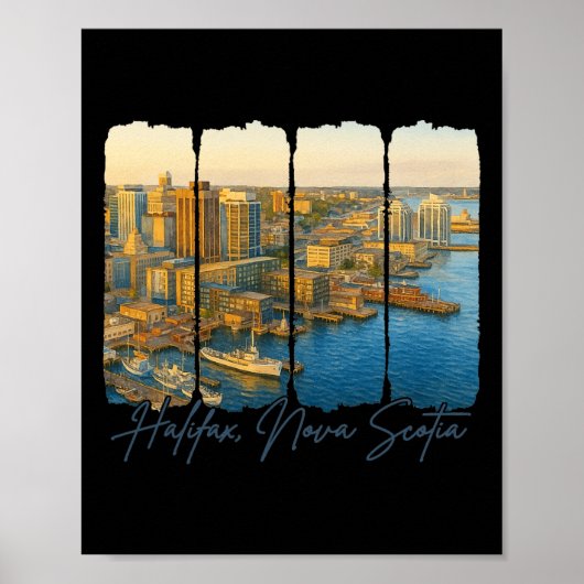 Halifax Nova Scotia Reise Trip Brushstroke Halifa Poster (Vorne)