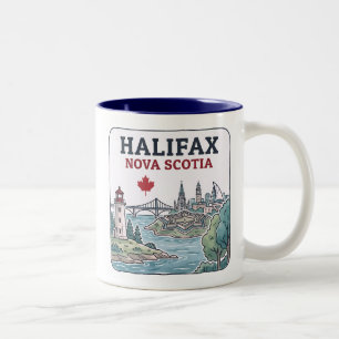 Halifax Nova Scotia Stadtansicht Ahornblatt Zweifarbige Tasse