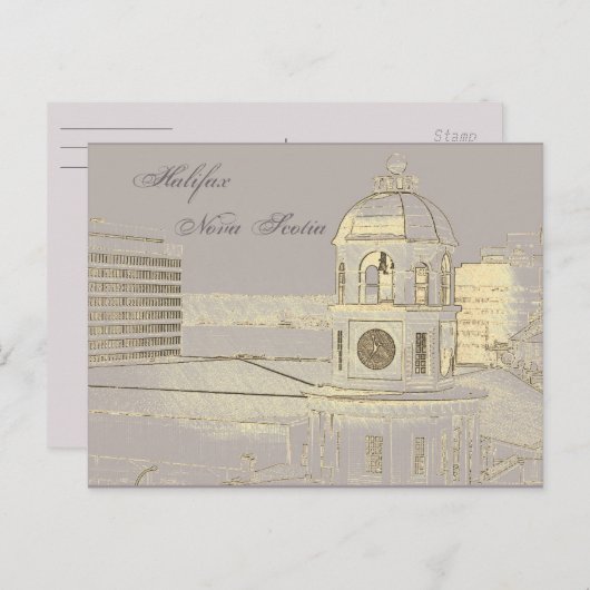 Halifax Nova Scotia Uhrturm Postkarte (Vorne/Hinten)