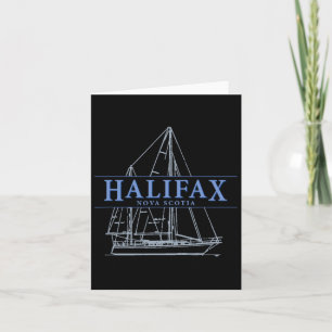 Halifax Nova Scotia Vintag Sailboat Design Karte
