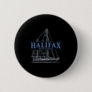 Halifax Nova Scotia Vintage-Segelschiff-Design Button
