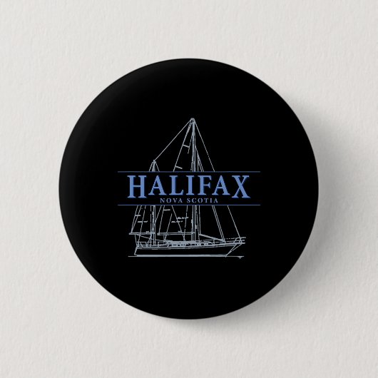 Halifax Nova Scotia Vintage-Segelschiff-Design Button (Vorderseite)