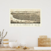 Halifax, NS, Kanada - Panoramakarte - 1879 Poster (Küche)