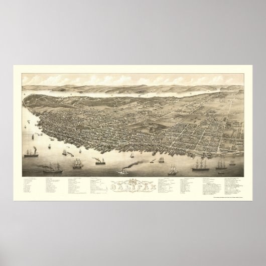 Halifax, NS, Kanada - Panoramakarte - 1879 Poster (Vorne)