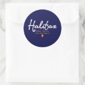 Halifax Script Runder Aufkleber (Tasche)