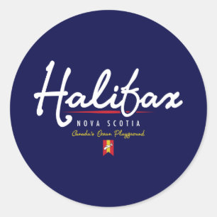 Halifax-Skript Runder Aufkleber
