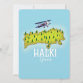 Halki Griechenland Karte Illustriertes Reiseplakat (Rückseite)