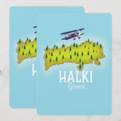 Halki Griechenland Karte Illustriertes Reiseplakat (Vorne/Hinten)