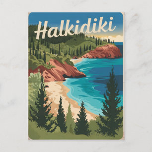 Halkidiki Griechenland vintage Postkarte