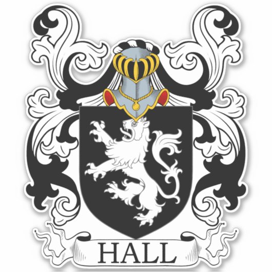 Hall Familienwappen Aufkleber (Vorderseite)