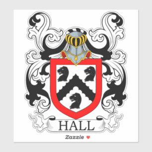 Hall Familienwappen Aufkleber
