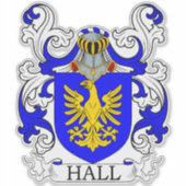 Hall Familienwappen Aufkleber (Vorderseite)