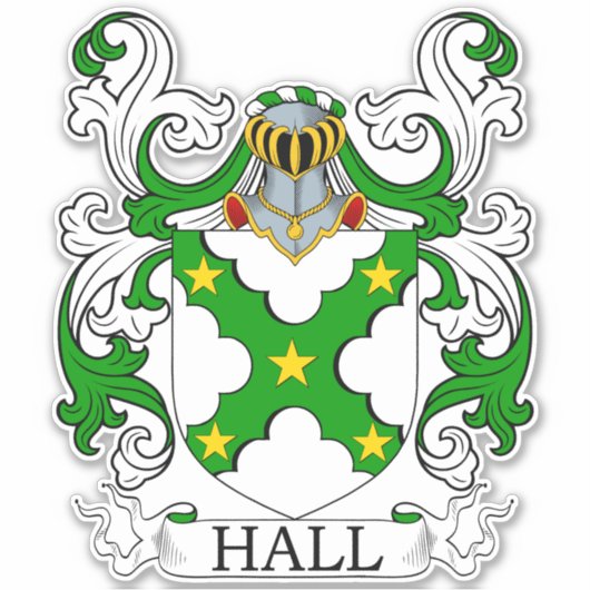Hall Familienwappen Aufkleber (Vorderseite)