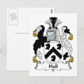 Hall Familienwappen Postkarte (Vorne/Hinten)