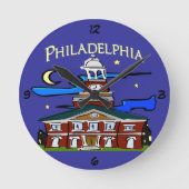 Hall in Philly Runde Wanduhr (Vorderseite)