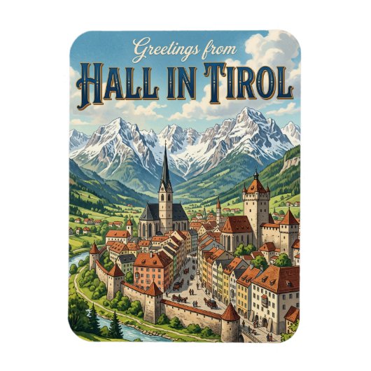 Hall in Tirol Österreich Magnet (Vertikal)