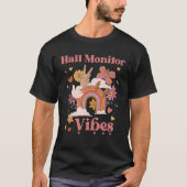 Hall Monitor Vibes School Groovy Retro Boho Rainbo T-Shirt (Vorderseite)