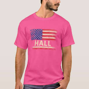 Hall Nachname Shirt Hall Name American Flag