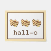 Hall-o Hallo Halloumi Käse Funny Kitchen Fußmatte (Vorderseite)