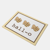 Hall-o Hallo Halloumi Käse Funny Kitchen Fußmatte (Schrägansicht)