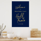 Hall of Fame | Begrüßungszeichen Gold & Navy Poster (Küche)