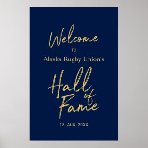 Hall of Fame   Begrüßungszeichen Gold & Navy Poster