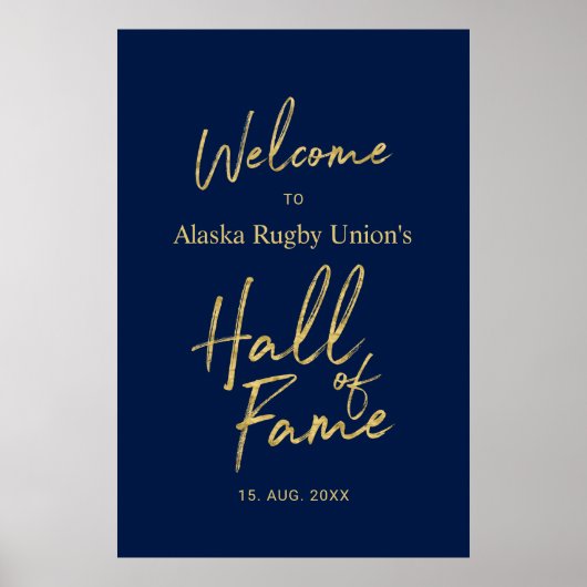 Hall of Fame | Begrüßungszeichen Gold & Navy Poster (Vorne)
