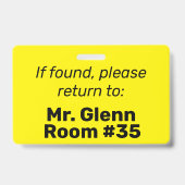 Hall Pass Music Theme Ausweis (Rückseite)