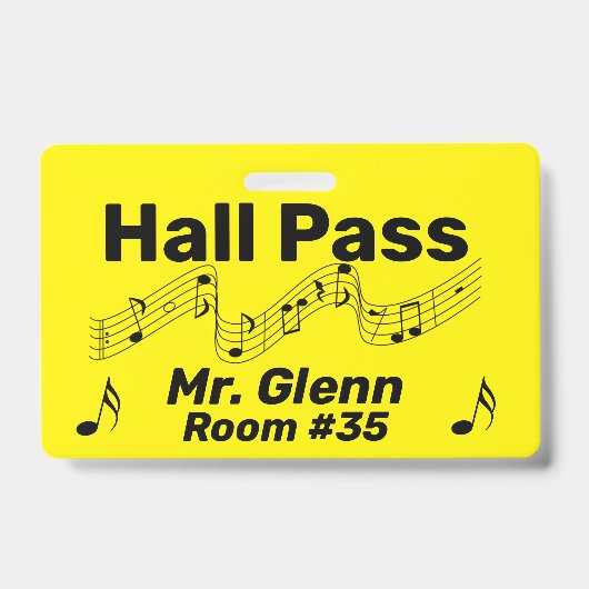 Hall Pass Music Theme Ausweis (Vorderseite)