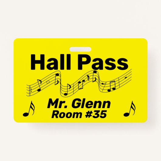 Hall Pass Music Theme Ausweis (Vorderseite)