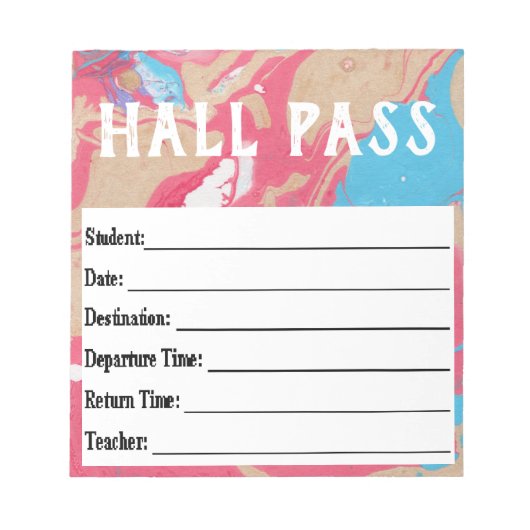 Hall Pass Notepad Notizblock (Vorderseite)