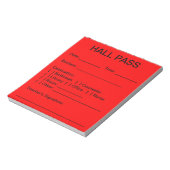 Hall Pass Pad (rot) Notizblock (Rotiert)